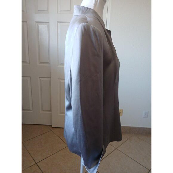 Talbots Women's Blazer Silk Blend Grey Size 8 Office Career - Picture 3 of 16